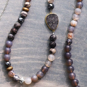 SILPADA N3096 Ode to Geode Necklace Agate Druzy